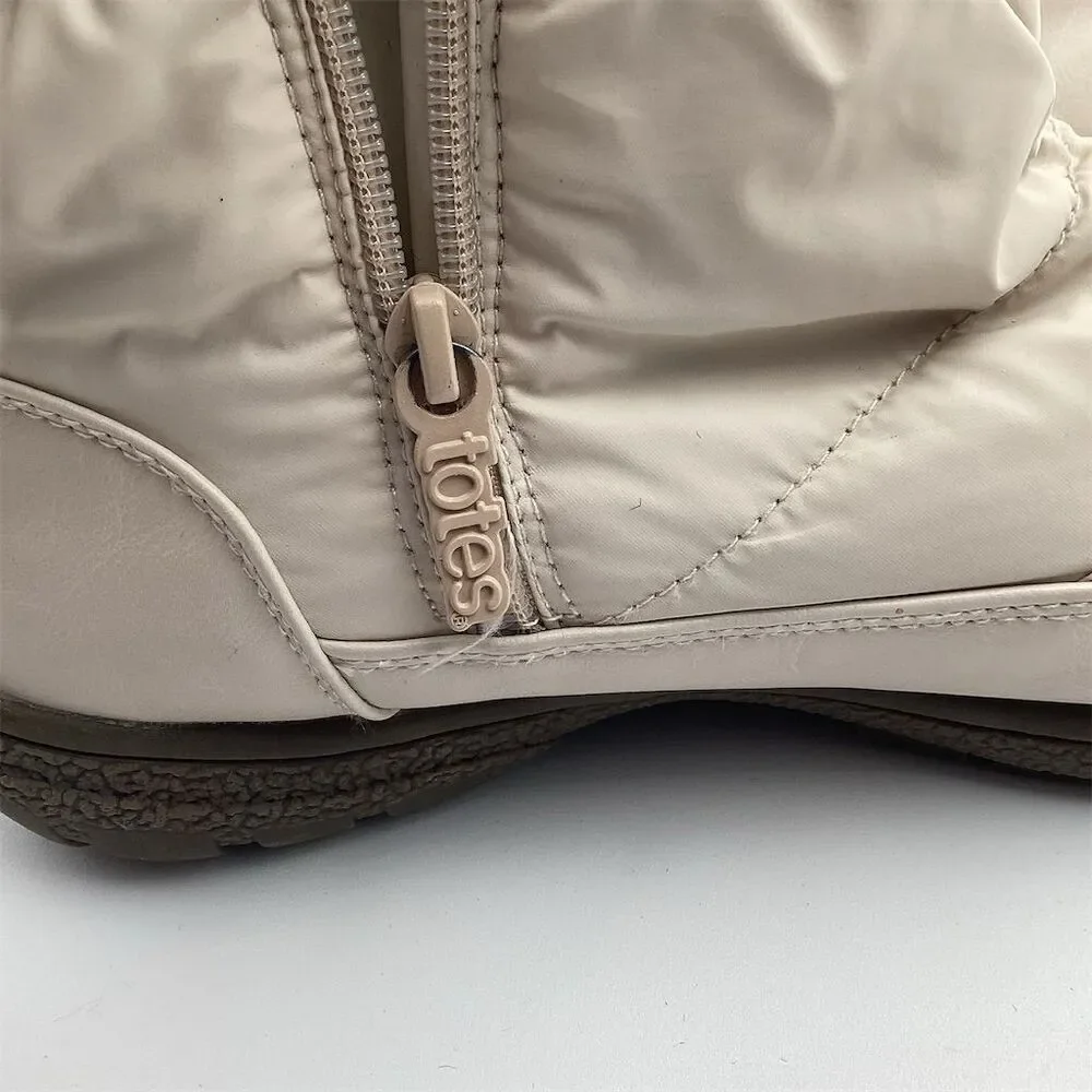 Totes Women's Ivory Waterproof‎ Mid-Calf Snow Boots Size 10 Winter Casual